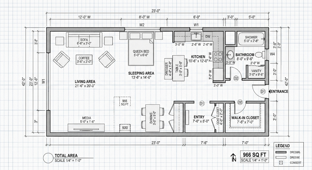 Studio apartments at Central Park 4